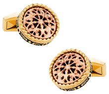 Load image into Gallery viewer, Filigree Gold Stainless Steel Cufflinks