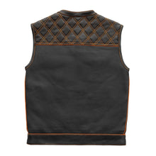 Load image into Gallery viewer, Finish Line - Orange Checker - Men's Motorcycle Leather Vest