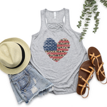 Load image into Gallery viewer, American Flag Leopard Heart Tank