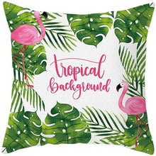 Load image into Gallery viewer, Flamingo Cushion Cover Decor Cushion Case Elegant Tropical Flamingo Pillow Covers Decorative Cotton Linen Square Pillow Cases Cushion Cover Home Decor Car Cushion Cover Pink Pillow Case
