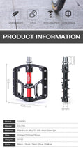 Load image into Gallery viewer, Flat Bike Pedals Road 3 Sealed Bearings Bicycle Pedals Mountain Bike Pedals Wide Platform Accessories Mountain Bike Pedals Pedals Bicycle Flat Pedals Aluminum Sealed Bearing Lightweight Platform For Road Mountain
