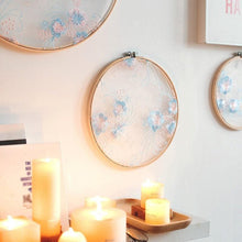 Load image into Gallery viewer, Flat Round Net Embroider Display Stand Net Yarn Wedding Ornaments Wall Hanging Decors Hot Decor for Living Room or Bedroom Unique Wall Art