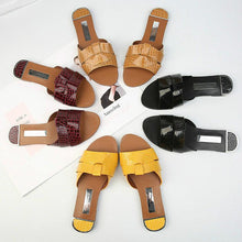 Load image into Gallery viewer, Flat Women Shoes Summer Candy Color Leather Fashion Sandals Open Toe Wear Casual Flip Flops Slip On Comfortable Womens Loafers Women's Flats Elegant Shoes