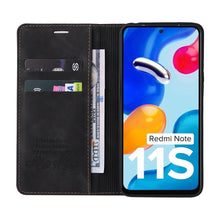 Load image into Gallery viewer, Flip Leather RFID Blocking Wallet Case For Xiaomi Redmi Note 11 10 9 8 7 10C 10A 9 9A 9C 9T 8 Xiaomi Poco X3 X4 NFC M3 M4 Pro F3 Magnetic Leather Wallet Card Slots Phone Case Flip Bumper Protective Cover