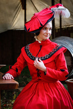 Load image into Gallery viewer, Landsknecht Pellerine Flora Red/Black