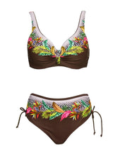 Load image into Gallery viewer, Floral High-Waist Bikini Sets Push Up Swimsuit Summer Two Pieces Swimwear Women Plus Size Two 2 Piece Bikini Sets Push Up Swimsuit Separates Tops Bottoms Swimwear Bathing Suit Women Plus Size Bathing Suits