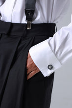 Load image into Gallery viewer, Chalk White Floral Print Handmade Italian Cufflinks with Clear Resin