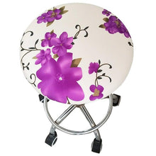 Load image into Gallery viewer, Floral Printed Round Chair Cover Bar Stool Elastic Seat Cover Home Chair Slipcover Anti-dirty Case Removable Chair Protector Stretch Round Bar Stool Covers Washable Stool Cushion Slipcover Elastic Bar Chair Covers