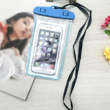Load image into Gallery viewer, Florescent Universal Waterproof Phone Pouch Case Diving Swimming Bag Luminous Mobile Cover For Phone Sports Beach Pool 6 inch Universal Water Proof Mobile Pouch/Case Cover for Rain Protection & Under Water Swimming Bag Case and Strap
