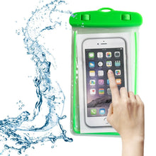 Load image into Gallery viewer, Florescent Universal Waterproof Phone Pouch Case Diving Swimming Bag Luminous Mobile Cover For Phone Sports Beach Pool 6 inch Universal Water Proof Mobile Pouch/Case Cover for Rain Protection & Under Water Swimming Bag Case and Strap