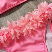 Load image into Gallery viewer, Flower Girl Swimsuit Ruffle Women Swimwear Kids Children Toddler Bikini Bathing Suit Beachwear Sets Kids Two Piece Children's Swimwear Toddler Girl Bikini Little Girls Cute Princess Pink Bathing Suit Summer Beachwear