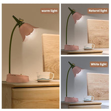 Load image into Gallery viewer, Flower LED Desk Lamp Student Bedroom Night Lamp Lighting Touch Reading Bedside Lamp Eye Protection Night Lights Table Lamp Light Cute Study Lamps for Bedroom Décor