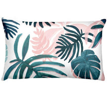 Load image into Gallery viewer, Flowers Birds Green Plants Printed Waist Pillowcase Home Pillow Decoration Tropical Green Texture Exotic Flower Cotton Linen Outdoor Pillow Cases Sofa Bed Throw Pillow 50x30CM