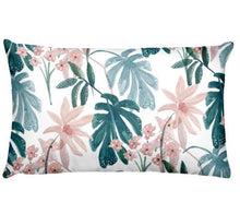 Load image into Gallery viewer, Flowers Birds Green Plants Printed Waist Pillowcase Home Pillow Decoration Tropical Green Texture Exotic Flower Cotton Linen Outdoor Pillow Cases Sofa Bed Throw Pillow 50x30CM