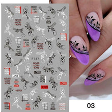 Load image into Gallery viewer, Flowers Leaves Line 3D Nail Stickers Autumn Winter Fall Leaf Design Transfer Sliders Abstract Waves Nail Art Decals Manicures Decal Self-Adhesive 3D Wave Design Decoration for Women Girls Tape Nail Art Stickers Decal Decoration