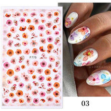 Load image into Gallery viewer, Flowers Leaves Line 3D Nail Stickers Autumn Winter Fall Leaf Design Transfer Sliders Abstract Waves Nail Art Decals Manicures Decal Self-Adhesive 3D Wave Design Decoration for Women Girls Tape Nail Art Stickers Decal Decoration