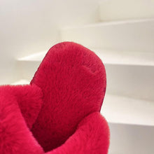 Load image into Gallery viewer, Fluffy Slippers Women Cozy Faux Fur Cross Indoor Floor Slides Flat Soft Furry Shoes Fluffy Furry Fur Slippers Flip Flop Open Toe Cozy House Memory Foam Sandals Slides Soft Flat Comfy Slippers