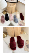 Load image into Gallery viewer, Fluffy Slippers Women Cozy Faux Fur Cross Indoor Floor Slides Flat Soft Furry Shoes Fluffy Furry Fur Slippers Flip Flop Open Toe Cozy House Memory Foam Sandals Slides Soft Flat Comfy Slippers