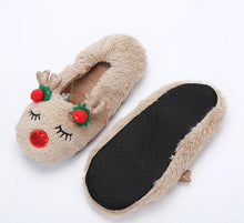 Load image into Gallery viewer, Fluffy Slippers Women Warm Cute Christmas Slippers Indoor Non-Slip Cotton Slippers For Home Cozy Soft Memory Foam House Slippers Cozy Fluffy Fuzzy Bedroom Slippers Indoor Outdoor Home Warm Slippers