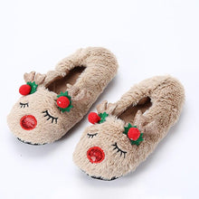 Load image into Gallery viewer, Fluffy Slippers Women Warm Cute Christmas Slippers Indoor Non-Slip Cotton Slippers For Home Cozy Soft Memory Foam House Slippers Cozy Fluffy Fuzzy Bedroom Slippers Indoor Outdoor Home Warm Slippers