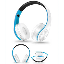 Load image into Gallery viewer, Folding Bluetooth White Blue Wireless Stereo Headphones Headset Mic Support Comfortable Earmuffs Modern Simple Design