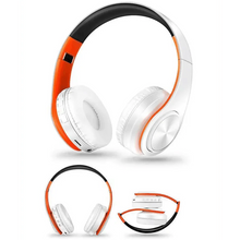 Load image into Gallery viewer, Folding Bluetooth White Blue Wireless Stereo Headphones Headset Mic Support Comfortable Earmuffs Modern Simple Design