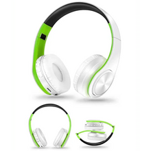 Load image into Gallery viewer, Folding Bluetooth White Blue Wireless Stereo Headphones Headset Mic Support Comfortable Earmuffs Modern Simple Design