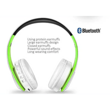 Load image into Gallery viewer, Folding Bluetooth White Blue Wireless Stereo Headphones Headset Mic Support Comfortable Earmuffs Modern Simple Design