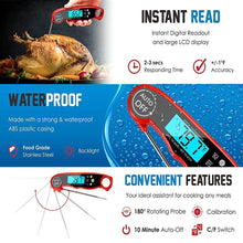 Load image into Gallery viewer, Food Digital Kitchen Thermometer For Meat Water Milk Waterproof Kitchen Cooking Food Thermometer with Probe Backlight & Calibration Best Quick Grill Meat Thermometer For Grilling BBQ Smoker Chefs Cooking Probe Waterproof Electronic Probe Kitchen Tools