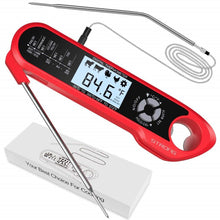 Load image into Gallery viewer, Food Kitchen Digital Meat BBQ Thermometer Dual Probe Design Waterproof Cooking Tools Instant Read Food Thermometer with Alarm and Calibration Function Waterproof Cooking Thermometer for Grilling Baking BBQ Candy Milk