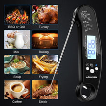 Load image into Gallery viewer, Food Kitchen Thermometer For Barbecue Grill Thermometer Waterproof Instant Read Meat Thermometer Waterproof Ultra Fast Digital Cooking Thermometer With Backlight & Calibration Food Thermometer For Kitchen BBQ Grill Smoker Oil Fry Kitchen Cooking Tools