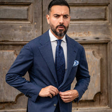 Load image into Gallery viewer, Soave - Silk Jacquard Tie - Midnight Blue