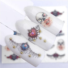 Load image into Gallery viewer, Fox Wolf Animal 3D Embossed Nail Sticker Flower Adhesive Manicure Slider Nail Art Tips Decorations Decals Manicure Design Golden Firework Star Accessories Heart Nail Art Stickers Glitter Decals Love Nail Sequins Laser Heart Nail