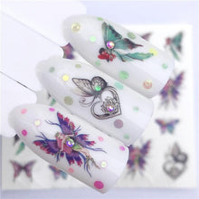 Load image into Gallery viewer, Fox Wolf Animal 3D Embossed Nail Sticker Flower Adhesive Manicure Slider Nail Art Tips Decorations Decals Manicure Design Golden Firework Star Accessories Heart Nail Art Stickers Glitter Decals Love Nail Sequins Laser Heart Nail