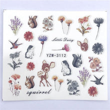 Load image into Gallery viewer, Fox Wolf Animal 3D Embossed Nail Sticker Flower Adhesive Manicure Slider Nail Art Tips Decorations Decals Manicure Design Golden Firework Star Accessories Heart Nail Art Stickers Glitter Decals Love Nail Sequins Laser Heart Nail