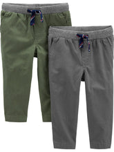 Load image into Gallery viewer, Simple Joys by Carter's Baby Boys' 2-Pack Pull on Pant 12 Months Green/Grey