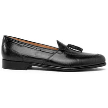 Load image into Gallery viewer, 14-580-BLK FRANCO Teju Lizard Tassel Loafer, Black