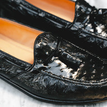 Load image into Gallery viewer, 13-581-BLK FRANCO Ostrich Tassel Loafer, Black