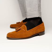 Load image into Gallery viewer, 16-583-TAB FRANCO Suede Calfskin Tassel Loafer, Tobacco