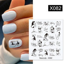 Load image into Gallery viewer, French Line Nail Water Decal Flower Marble Leaf Girl Stickers on Nails Water Ink Transfer Slider Nail Stickers Decor Kids Nails Art Decoration Nail Strips Shiny French Tip Guides Stickers French Nail Stickers Form Fringe Guides
