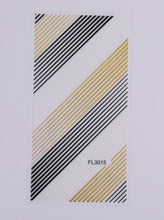 Load image into Gallery viewer, French Rose Gold Striping Tape Nail Design Stripe Lines Geometry 3D Sticker for Nails Gel Polish Sticker Decals for Manicuring Decorations Manicure Stickers Decals Silver Strip Line Nail Decal Self-Adhesive 3D Wave Decal Decoration Metallic Curve Design