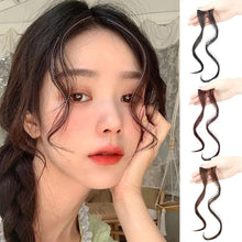 Load image into Gallery viewer, French Style Synthetic Air Bangs Women Fake Bangs Hair Piece Clip In Hair Extensions Blend Hair Clip In Hair Bangs Hairpiece Natural Flat Neat Bangs With Temples For Women One Piece Hairpiece