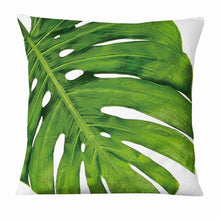 Load image into Gallery viewer, Fresh Green Leaves Digital Printed Pillowcase Home Pillow Decoration Tropical Green Leaves Throw Pillow Cover With Geometric Background Home Decorative Square Cushion Covers Cotton Linen Home Decor 45x45CM