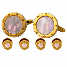 Load image into Gallery viewer, Vittorio Vico Gold Cufflinks & Stud Sets