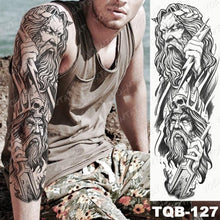 Load image into Gallery viewer, Full Arm Temporary Tattoos 8 Sheets and Half Arm Shoulder Waterproof Tattoos Elegant Large Lion Sleeve Sticker Tattoo Waterproof Temporary Big Wolf Tatoos For Men and Women