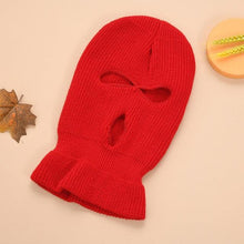 Load image into Gallery viewer, Full Face Cover Mask Three 3 Hole Balaclava Knit Hat Army Tactical CS Winter Ski Cycling Mask Beanie Hat Scarf Warm Face Masks Knit Hat Full Face Cover Balaclava Hats Funny Party Embroidery Beanies Caps Hole Knitted Full Face Cover