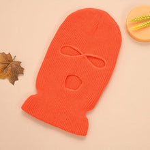 Load image into Gallery viewer, Full Face Cover Mask Three 3 Hole Balaclava Knit Hat Army Tactical CS Winter Ski Cycling Mask Beanie Hat Scarf Warm Face Masks Knit Hat Full Face Cover Balaclava Hats Funny Party Embroidery Beanies Caps Hole Knitted Full Face Cover