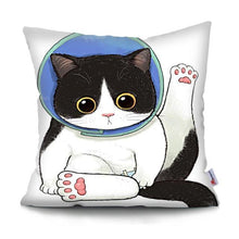 Load image into Gallery viewer, Funny Cute Cat Plush Cushion Pillow Covers Cat Pillow Cases Animal Kitty Pillowcase Cotton Linen Cushion Cover For Couch Cover Pillows Cases For Sofa Home Decoration Pillowcase Polyester Throw Pillow Case 45x45CM