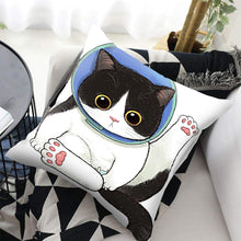Load image into Gallery viewer, Funny Cute Cat Plush Cushion Pillow Covers Cat Pillow Cases Animal Kitty Pillowcase Cotton Linen Cushion Cover For Couch Cover Pillows Cases For Sofa Home Decoration Pillowcase Polyester Throw Pillow Case 45x45CM