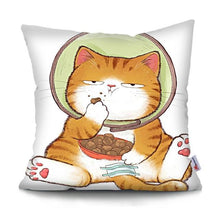 Load image into Gallery viewer, Funny Cute Cat Plush Cushion Pillow Covers Cat Pillow Cases Animal Kitty Pillowcase Cotton Linen Cushion Cover For Couch Cover Pillows Cases For Sofa Home Decoration Pillowcase Polyester Throw Pillow Case 45x45CM